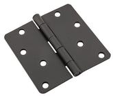 National Hardware 512 Series N830-432 Door Butt Hinge, 4 in H Frame Leaf, 0.08 ga Thick Frame Leaf, Steel, Removable Pin